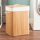 Cesto de Roupa Bambu c/ Tampa Retangular 70 LITROS