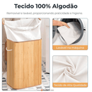 Cesto de Roupa Bambu c/ Tampa Retangular 70 LITROS