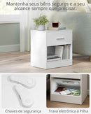 Mesa de Cabeceira C/ Compartimento Secreto e Trava de Segurança